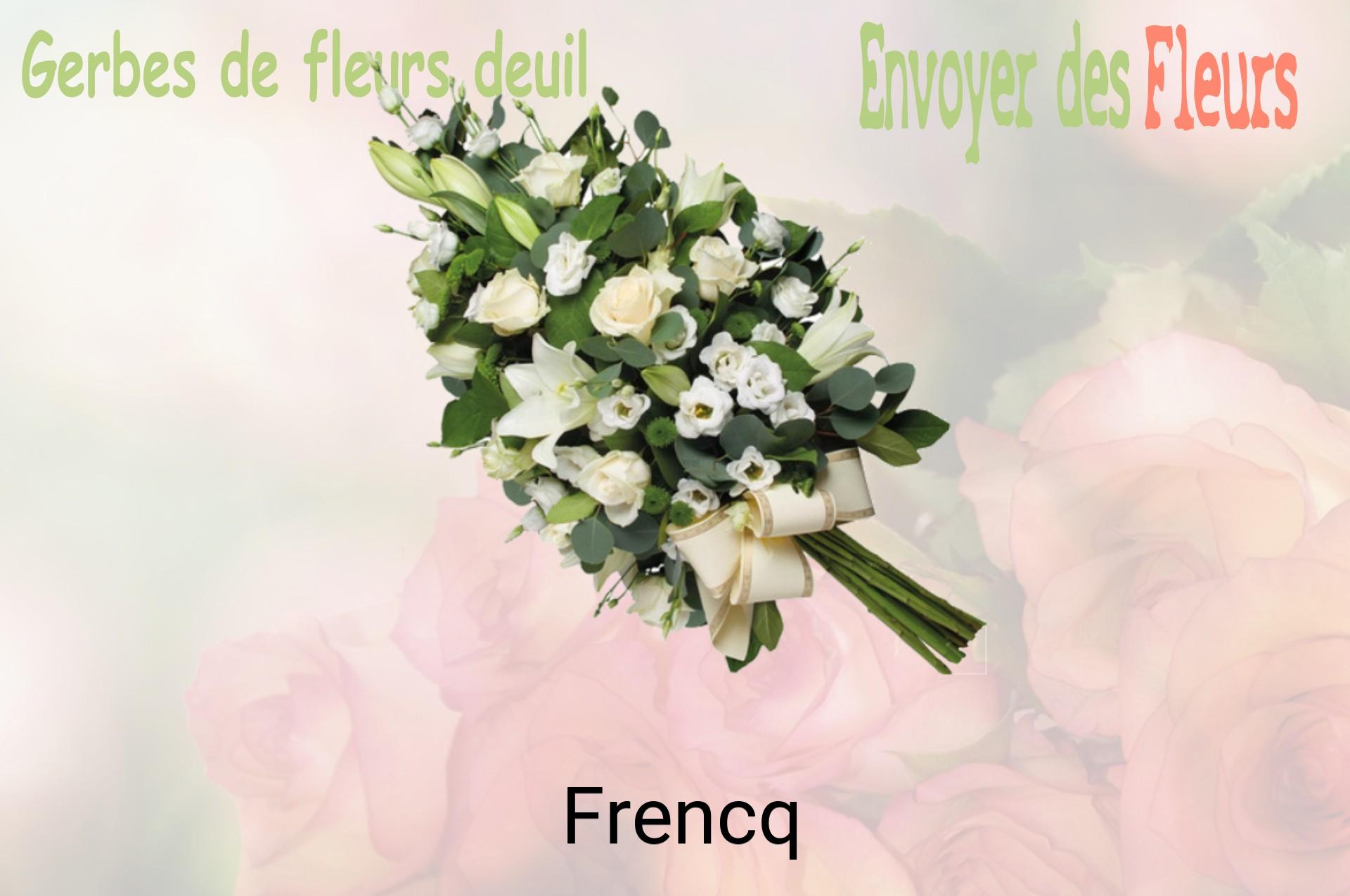 Gerbe de fleurs de deuil livrée à Frencq